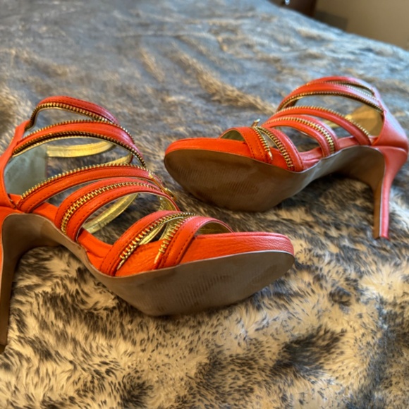 Julianne Hough Tangerine Tango Venice Napa Leather heals size 8.5 - Picture 8 of 11